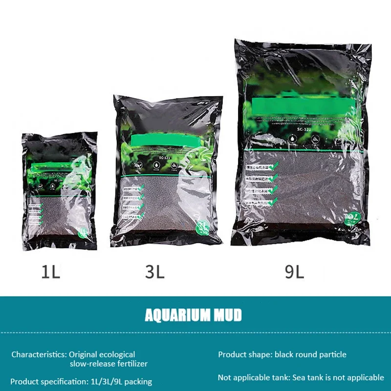 Natural Black Soil Water Grass Mud Aquarium Plant Seed Tank Bottom Nutrient Soil Original Ecological Slow-release Water Grass