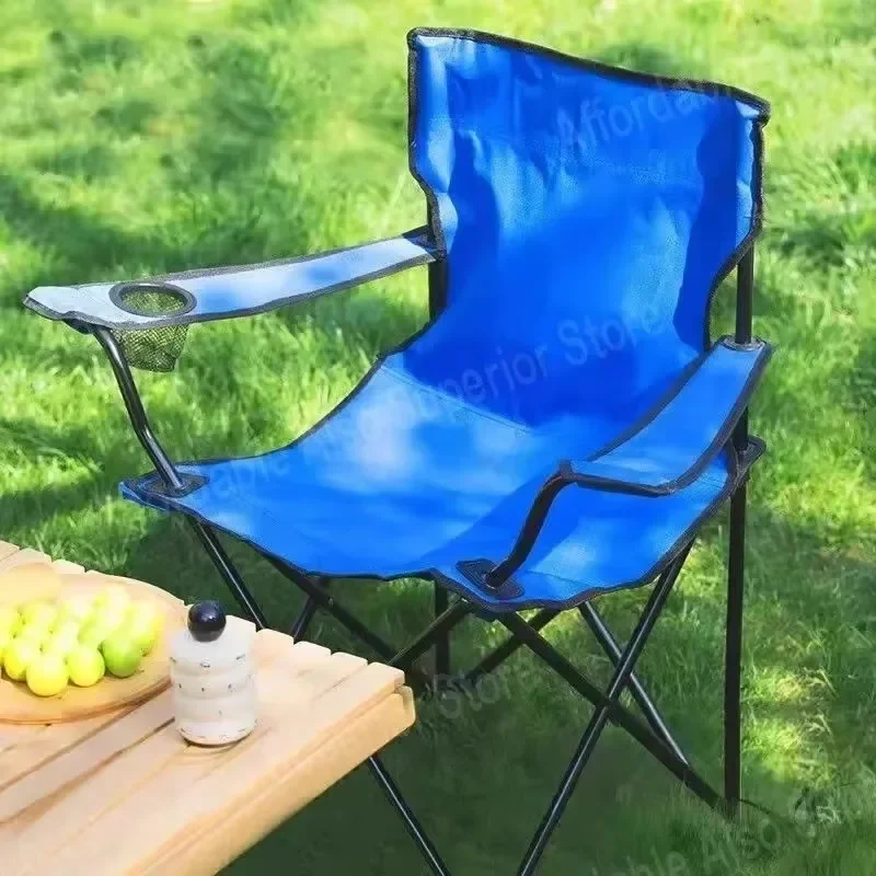 Camping Chair OxfordPortable Outdoor Folding Fishing Chair with Armrest Backrest Leisure Folding Art Sketching Painting Beach