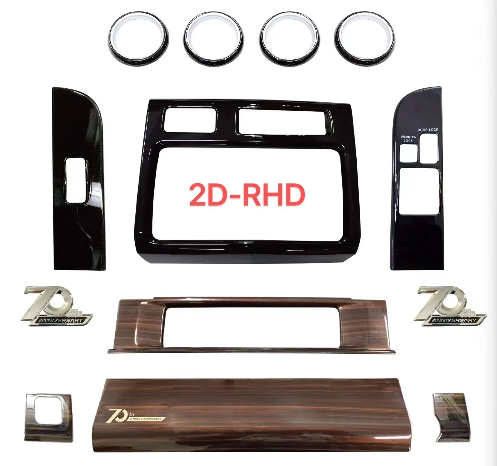 

LHD RHD 70th Anniversary Wooden InteriorKits Switch Penals Trims For Toyota Land Cruiser 70 75 76 Accessories 2022 New Design