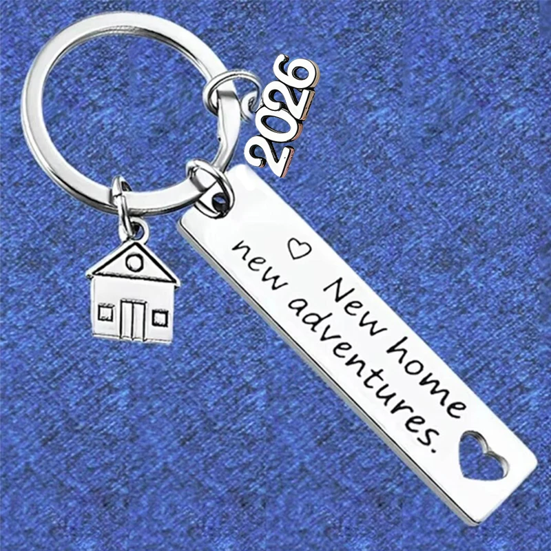 2026 nuevo llavero de inauguración de la casa colgante de Metal nueva casa nuevas aventuras llaveros regalo de inauguración de la casa