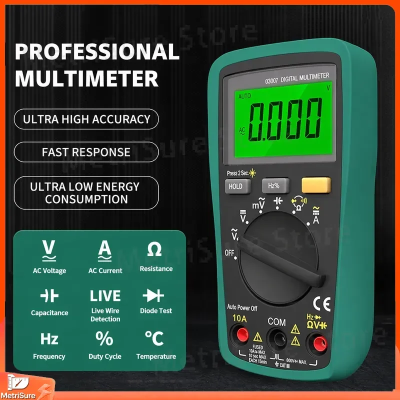 Digital Capacitance Meter Multimeter Auto Range High Precision Electronic Tester for Capacitor Measurement Circuit Testing