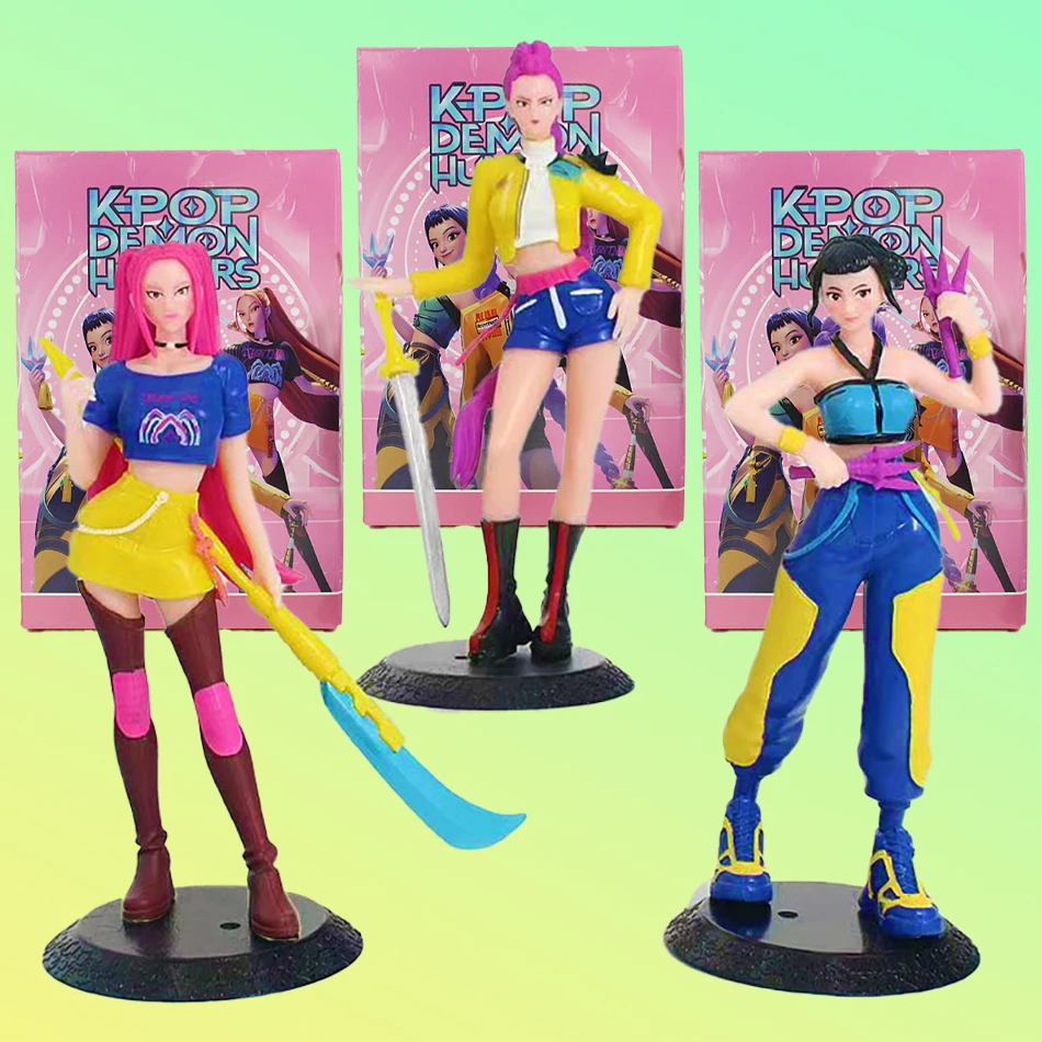 Heißer Kpop Dämon Hunters Figur Anime Rumi Mira Zoi Charakter Decor Cartoon Anime Abbildung Modell PVC Schreibtisch Ornamente Figur Spielzeug