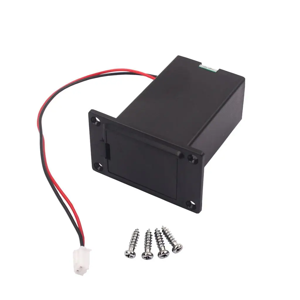 ABS Plastic 9V Battery Holder Case Box with Cable Screws Stringed Instruments Part Accessory for Guitar Bass Ukulele