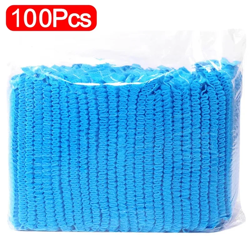 100/50/10PCS Einweg Vlies Stoff Hut Elastische Sterile Kappen Wimpern Verlängerung Kopf Abdeckungen Spa Salon Schönheit zubehör
