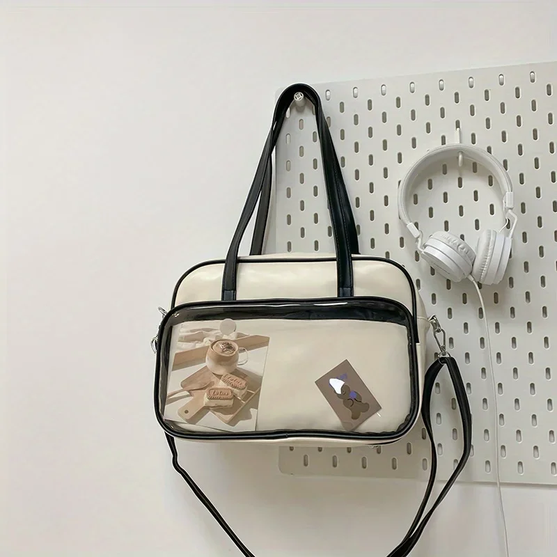 

Transparent Large Capacity Hand-held Shoulder Bag, Square Fashion Crossbody Tote Bags, Suitable for Commuting Banquet Occasions