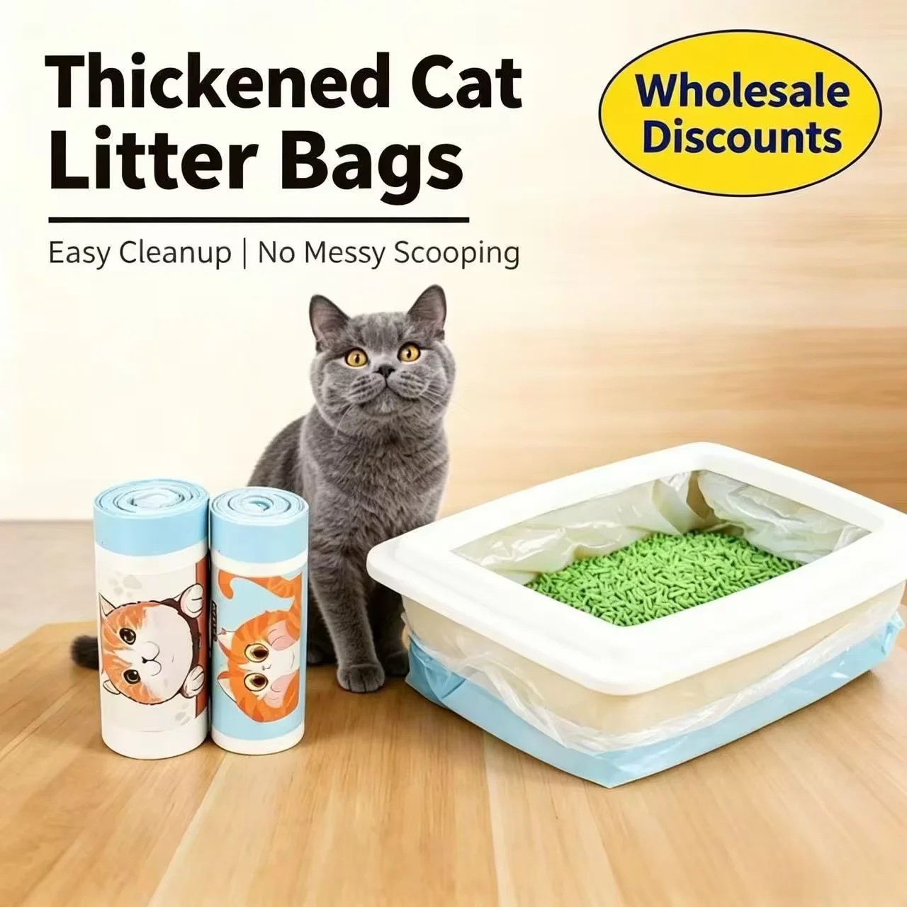 Disposable Cat Litter Drawstring Bags Extra Strong Thick Liner Bags For Automatic Cat Litter Box Pet Garbage Cleaning Bags Suppo
