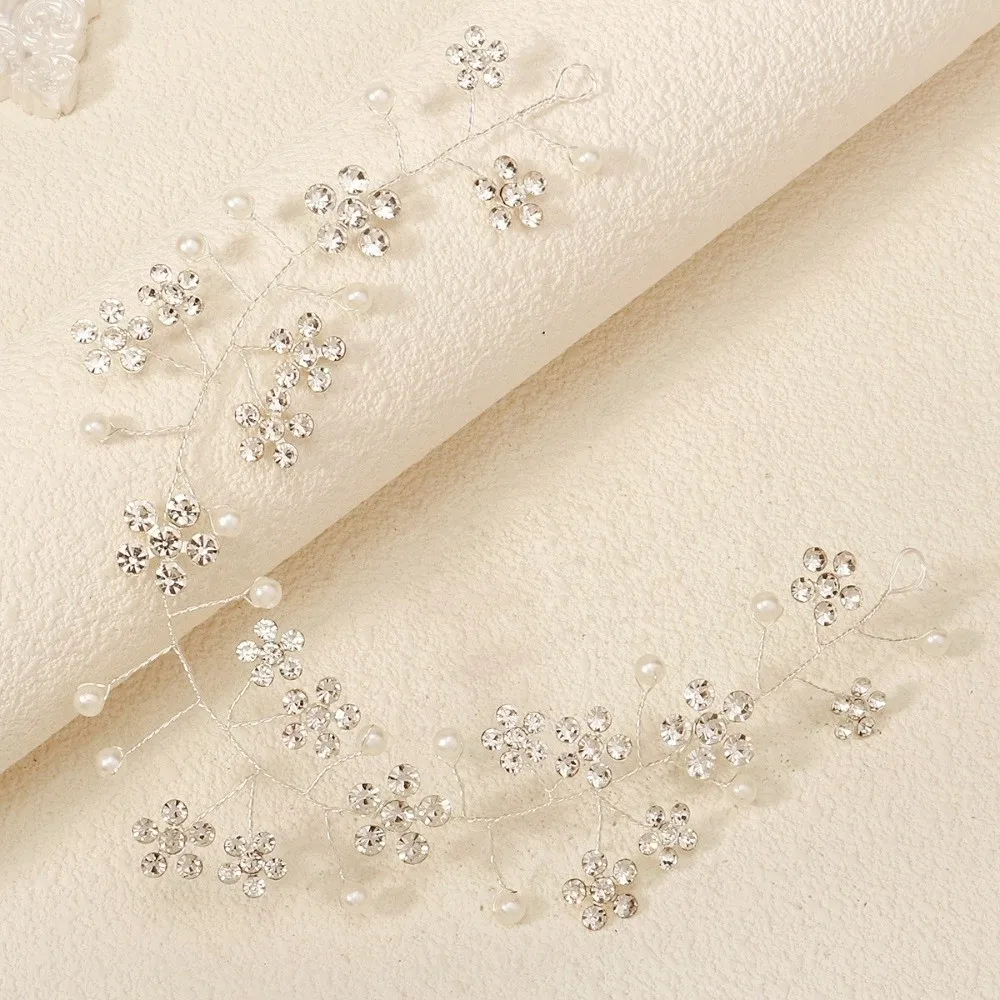 خمر حجر الراين العروس غطاء الرأس زهرة مطرز التصوير عقال النمط الفرنسي تألق الزفاف إكسسوارات الشعر النساء #2