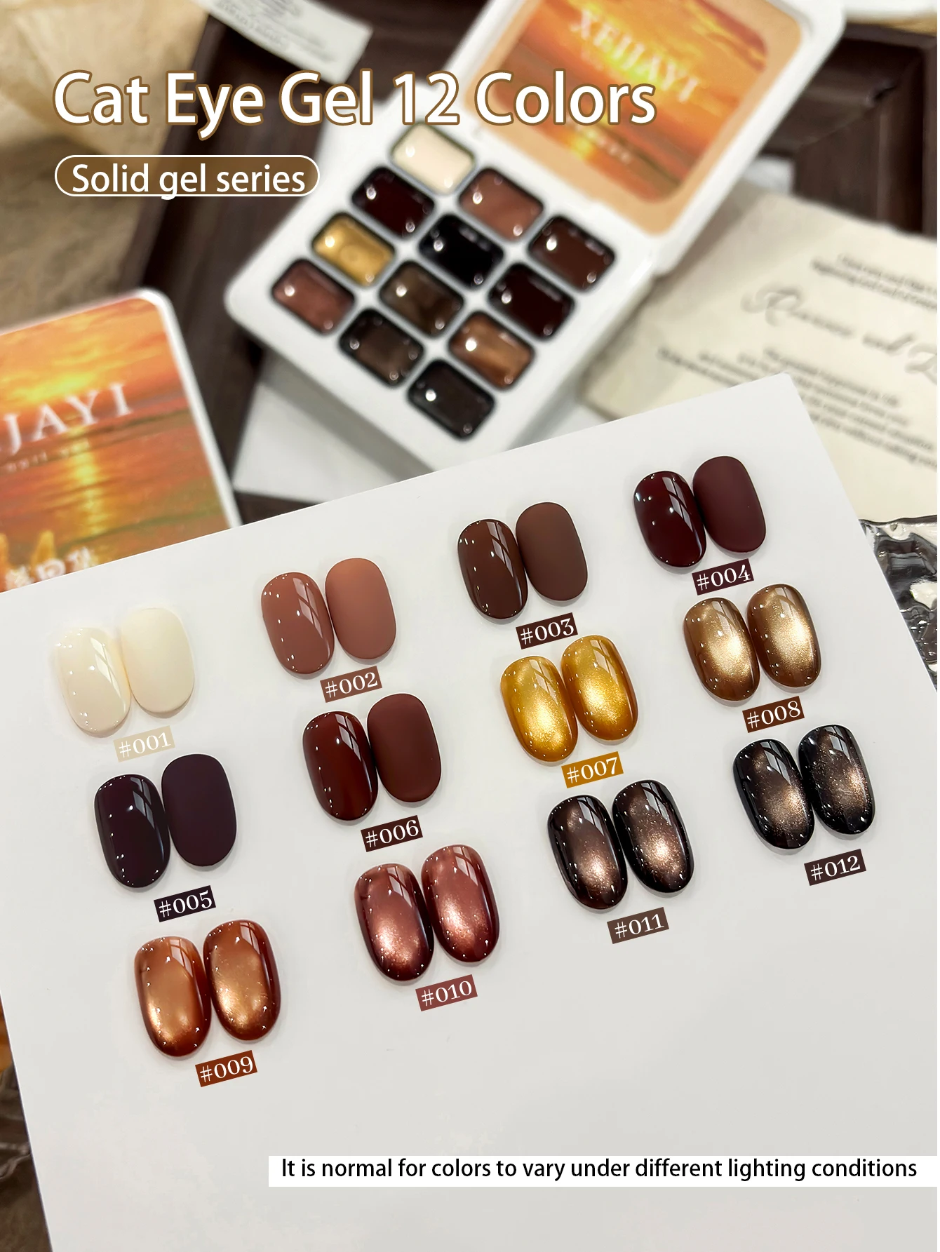 

XEIJAYI 12-colors patter gel smudges canned high saturation popular semi-solid nail polish gel nail salon