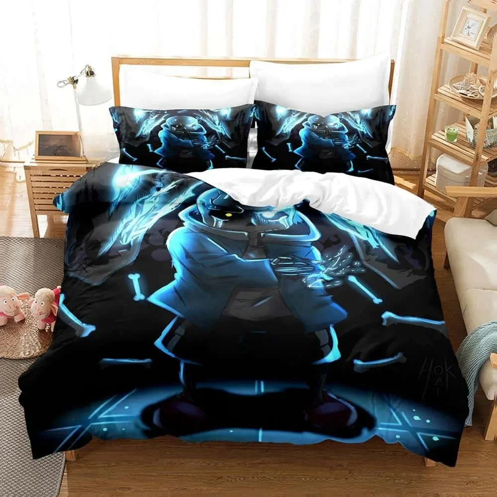 Set tempat tidur kartun 3d Undertale Sans Single Twin Full Queen King ukuran tempat tidur Set dewasa anak kamar tidur selimut penutup Set tekstil rumah