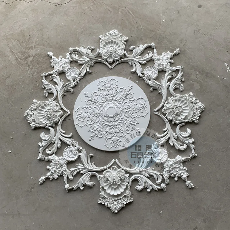 

light plate ceiling wreath line ceiling decoration corner flower carving custom Xiaohongshu same flower plate