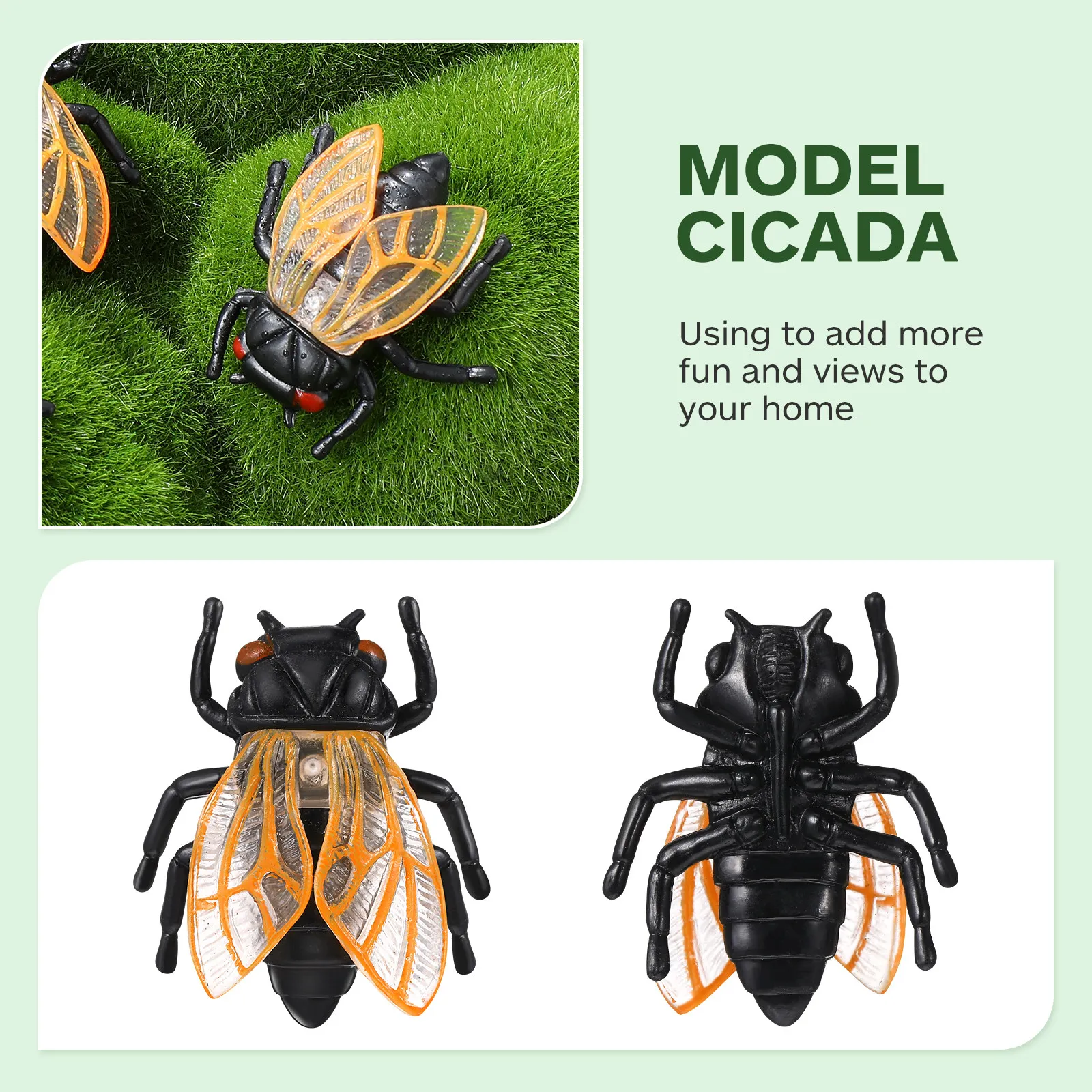 

20Pcs Cicada Simulation Household Garden Office Decoration Landscape Insect Ornament Realistic Outdoor Indoor Display