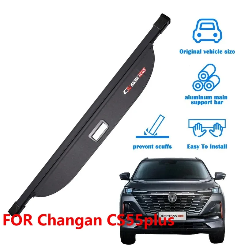 For Changan CS55plus Retractable Cargo Cover Waterproof Trunk Shield Auto Accessory 2022-2023