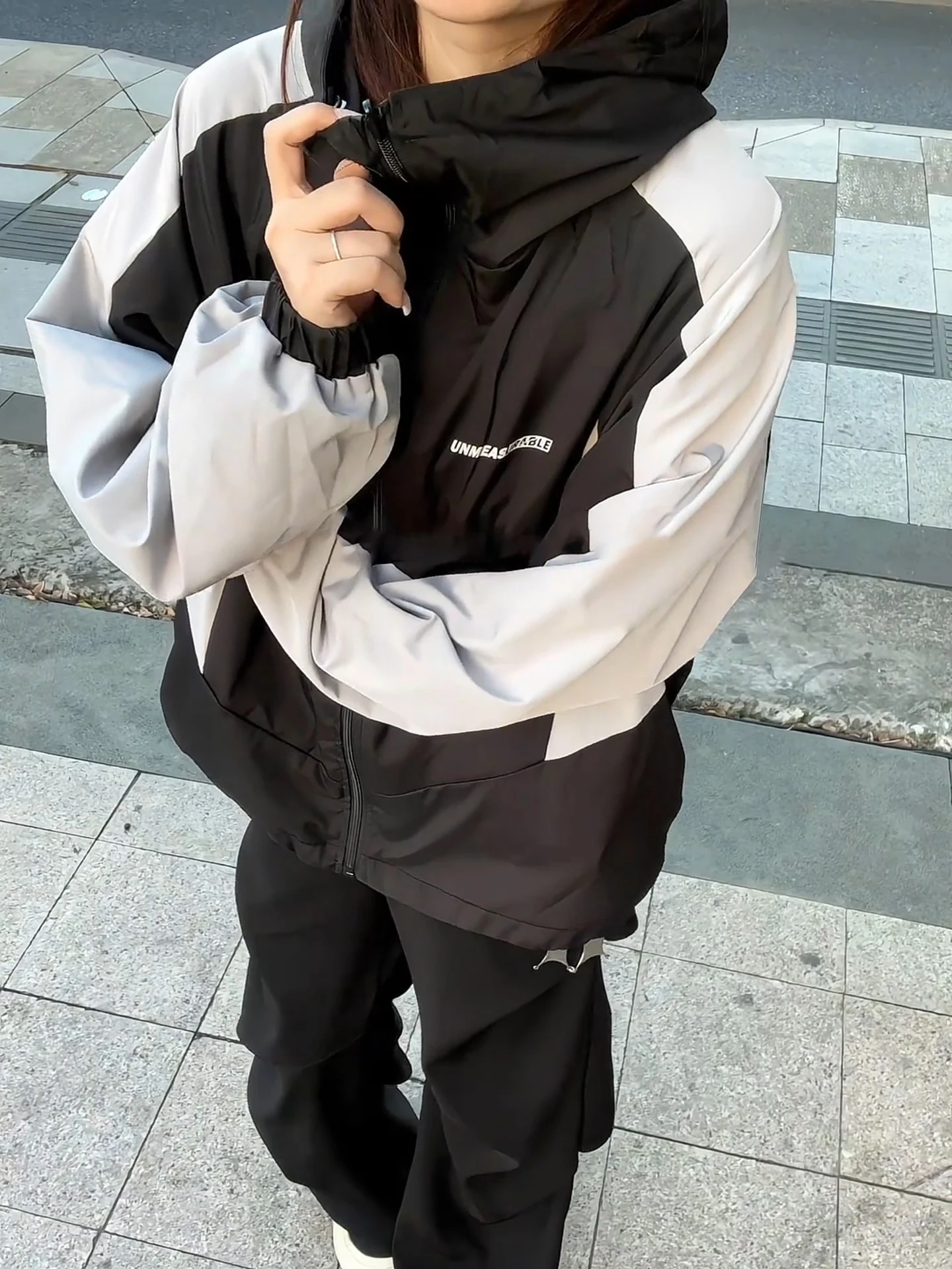 

American Sle Double-Sided Wear Outdoor Jaet Men's High Collar Hooded Waterproof Windproof Workwear Coat for Autumn Season