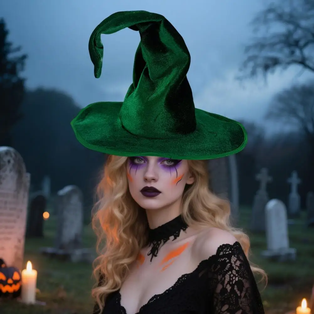 Witch Hat for Festive Parties Halloween Hat Witch Hat Velvet Surface Halloween Decor Festive Ambience for Stage for Costume
