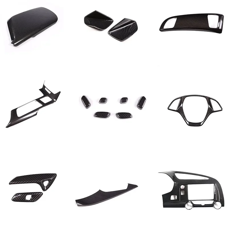 

ABS Carbon Fiber For Chevrolet Corvette C7 2014-2019 Car dashboard center console gear panel decorative cover sticker Car kit