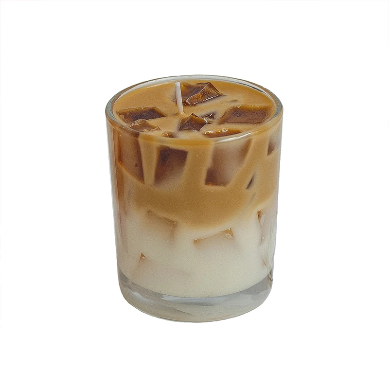 Imagem -05 - Latte Gelado Velas Perfumadas Café com Copo de Vidro sem Fumaça Criativo Aromaterapia Ornamento Presente Gel Cera Casa Decoração da Mesa