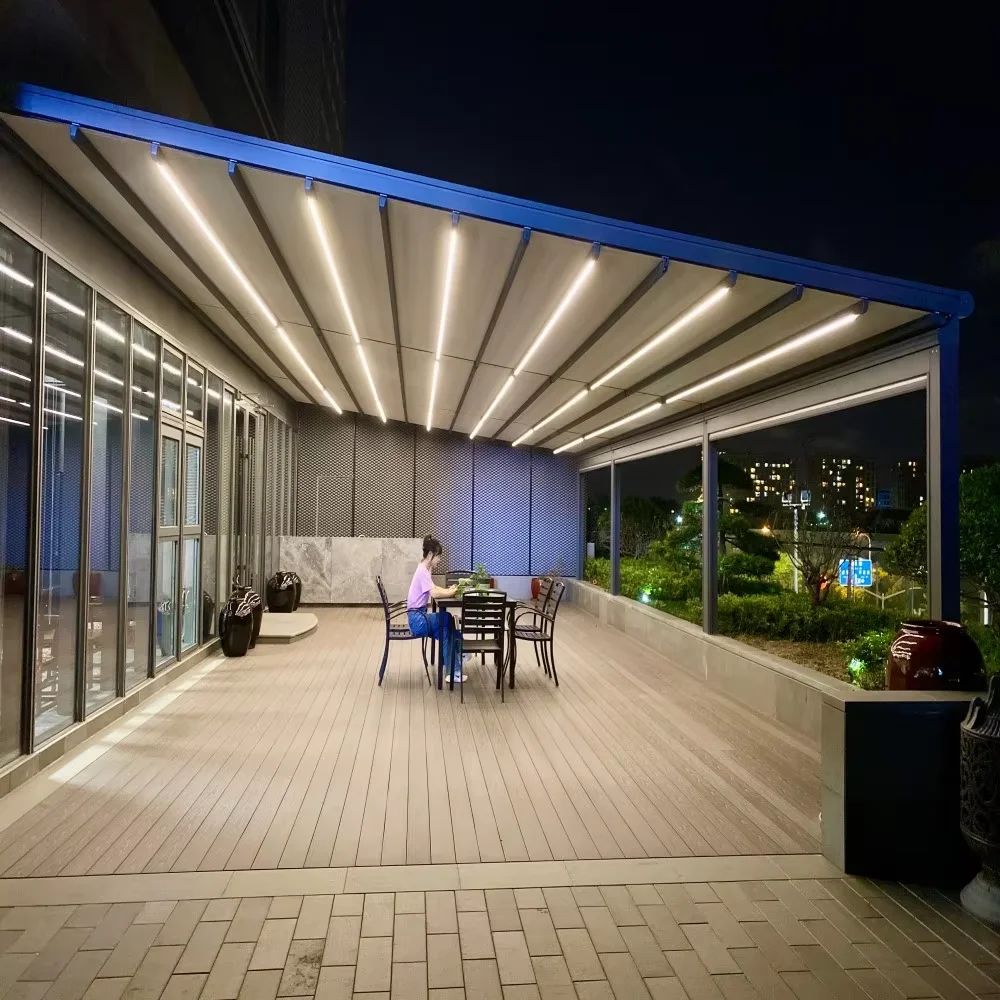 2026 Motorized Waterproof Pergola Roof Canopy Bioclimatic Retractable Aluminium Pergolapromote sales