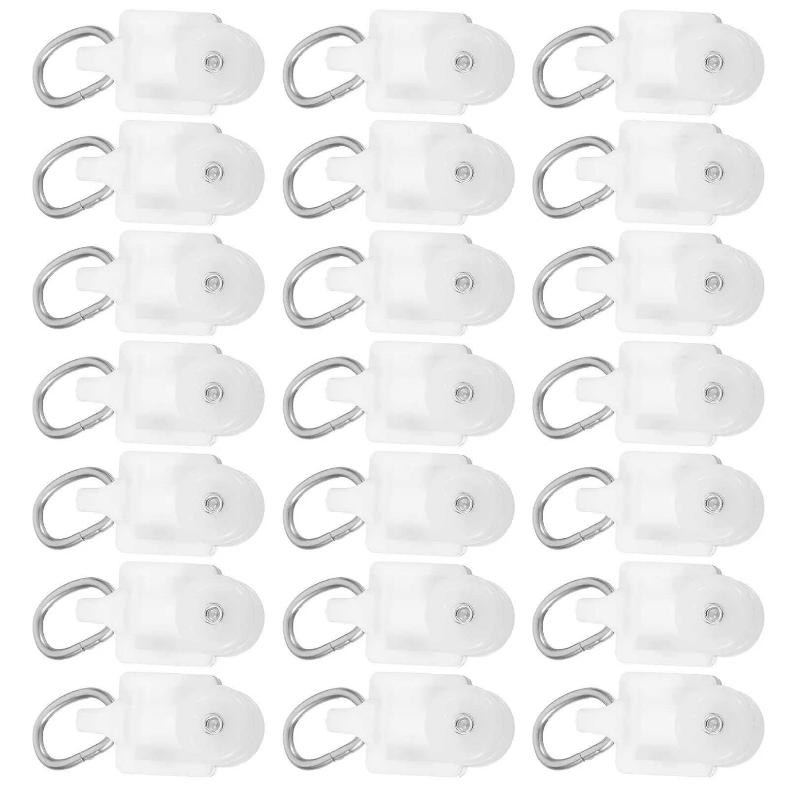 50Pcs White Curtain Track Rollers Glider Hooks for L U Shape Plastic Rails Easy Install Smooth Operation Room Divider Windows