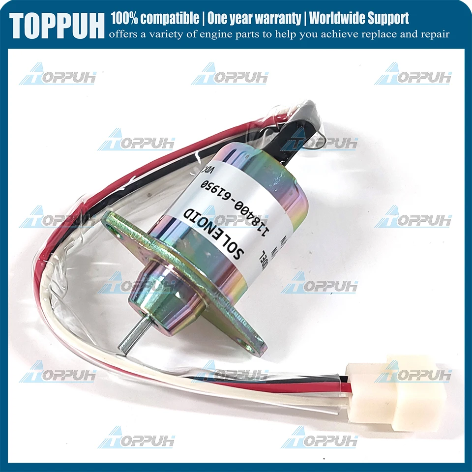 12V Stop Solenoid 118400-61950 1503ES-12K5SUC5S For Yanmar 2V78 2V750 John Deere