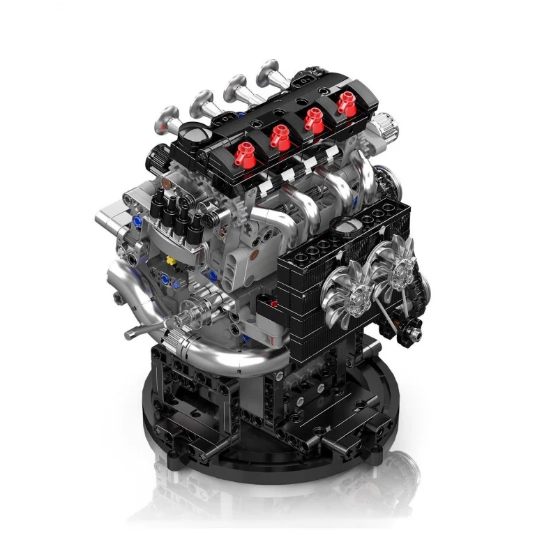 

MOULD KING 10234 VT Engine Model Building Blocks Set Motorized Simulation Model Puzzle Assembling Toys Christmas Gift