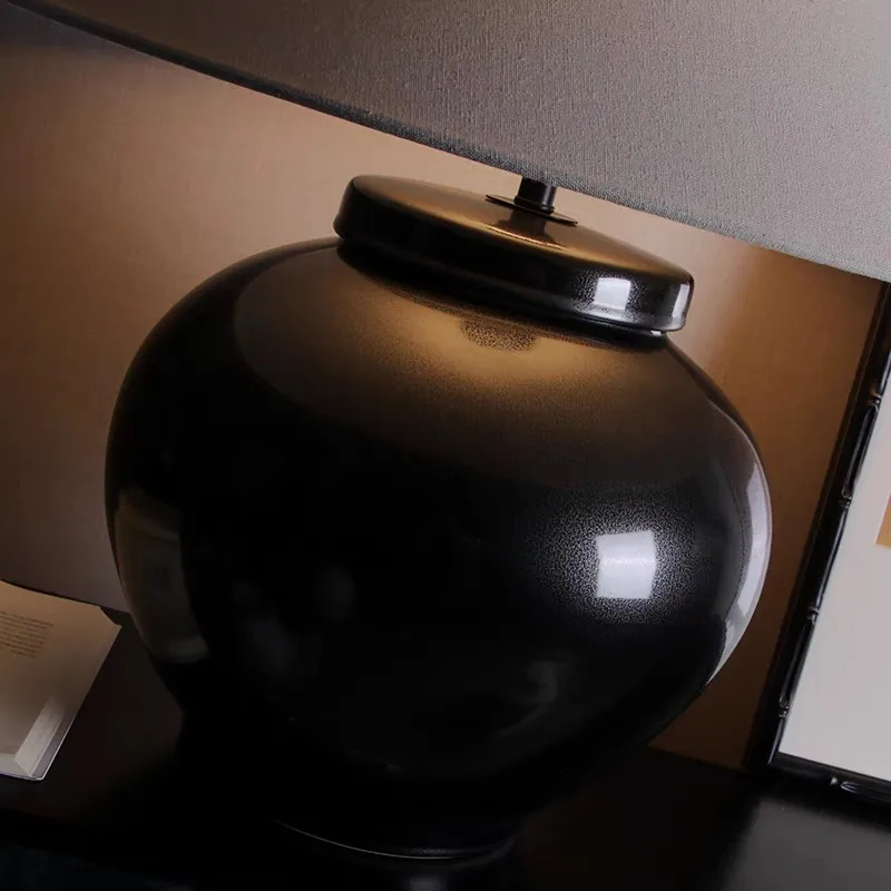 Настольная лампа ваби-саби в японском стиле, грубая керамика в китайском стиле, гостиничный отель, прикроватная лампа для спальни