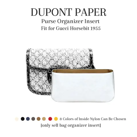 Purse Organizer Insert Fit for Gucci Horsebit 1955, Dupont Paper Inside Bag In Bag Organizer Insert Slim Inner LIner Storage Bag