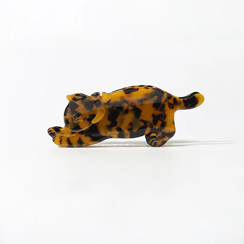 1pc Advanced Ins style leopard print cat hair clip, feminine hair accessories, hair clip, female back of the head shark clip