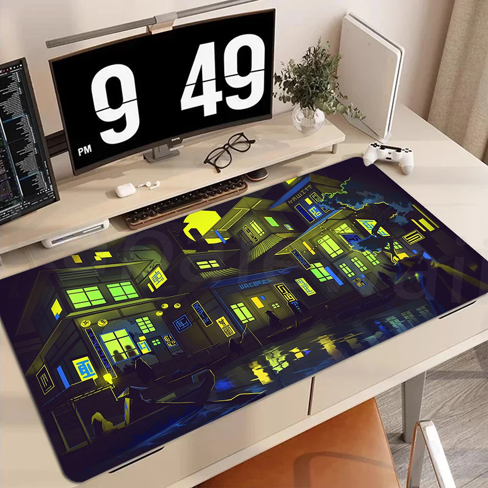 

Neon City Gaming Mouse Pad Anime Gamer Desk Mat Xxl Keyboard Pad Desktop Large Computer Table Surface For Accessories 100x50cm