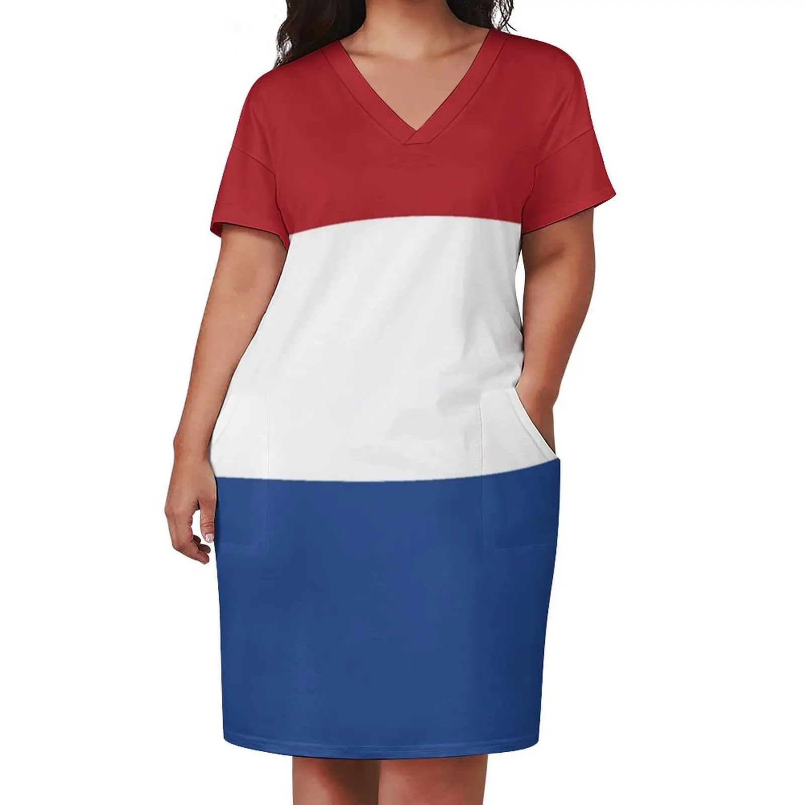 La bandera de Países Bajos-Camiseta holandesa vestido suelto con bolsillos ropa de mujer verano 2025 novedades vestido de fiesta nocturna