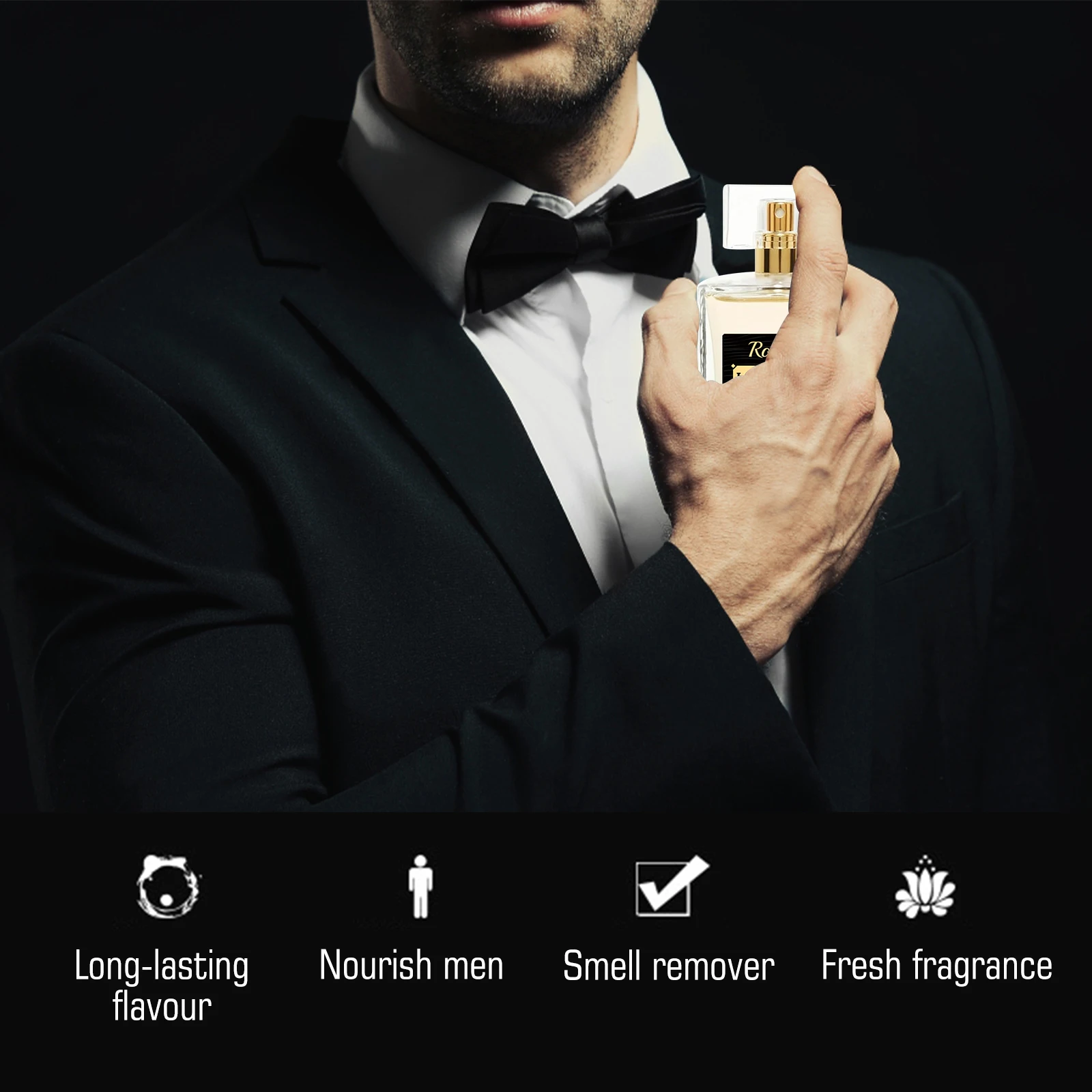 Roxelis 남성용 데일리 웨어용 코롱 |   오래 지속되는 신선한 향 |   직장 및 사회 행사에 적합한 가볍고 매혹적인 향기