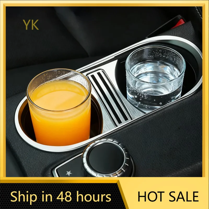

For Mercedes Benz A Class CLA GLA W176 C117 W117 2014-2017 Aluminum Alloy Car Cup Holder Cover Decorate Interior Car Accessories