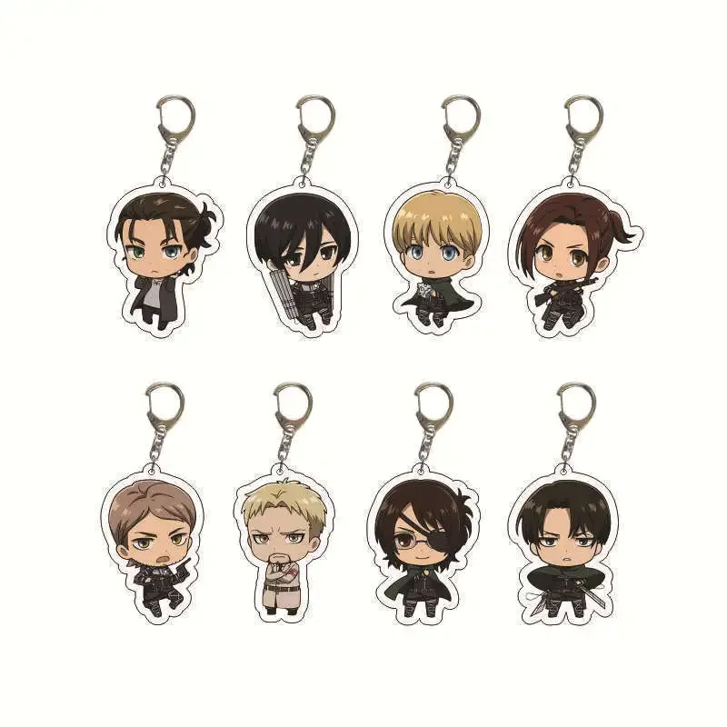 Anime Figure Eren Jaeger Mikasa·Ackerman Armin Arlert Key Ring Double-Sided HD Pattern Acrylic Key Chain Model Plate Ornament