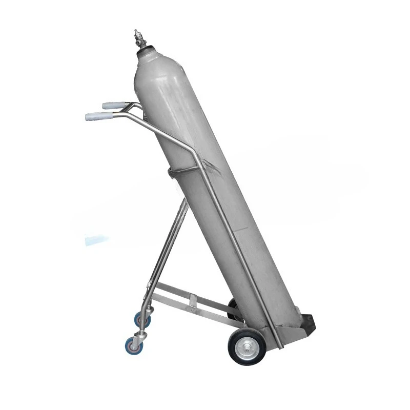 Hospital stainless steel bottle cart fixed bracket truck thickened cylinder