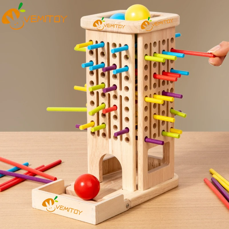 Nouveau jeu de tour et de bâton en bois 3 en 1, jouets d'éducation précoce arithmétique Montessori, formation à la réflexion, jouet interactif Parent-enfant