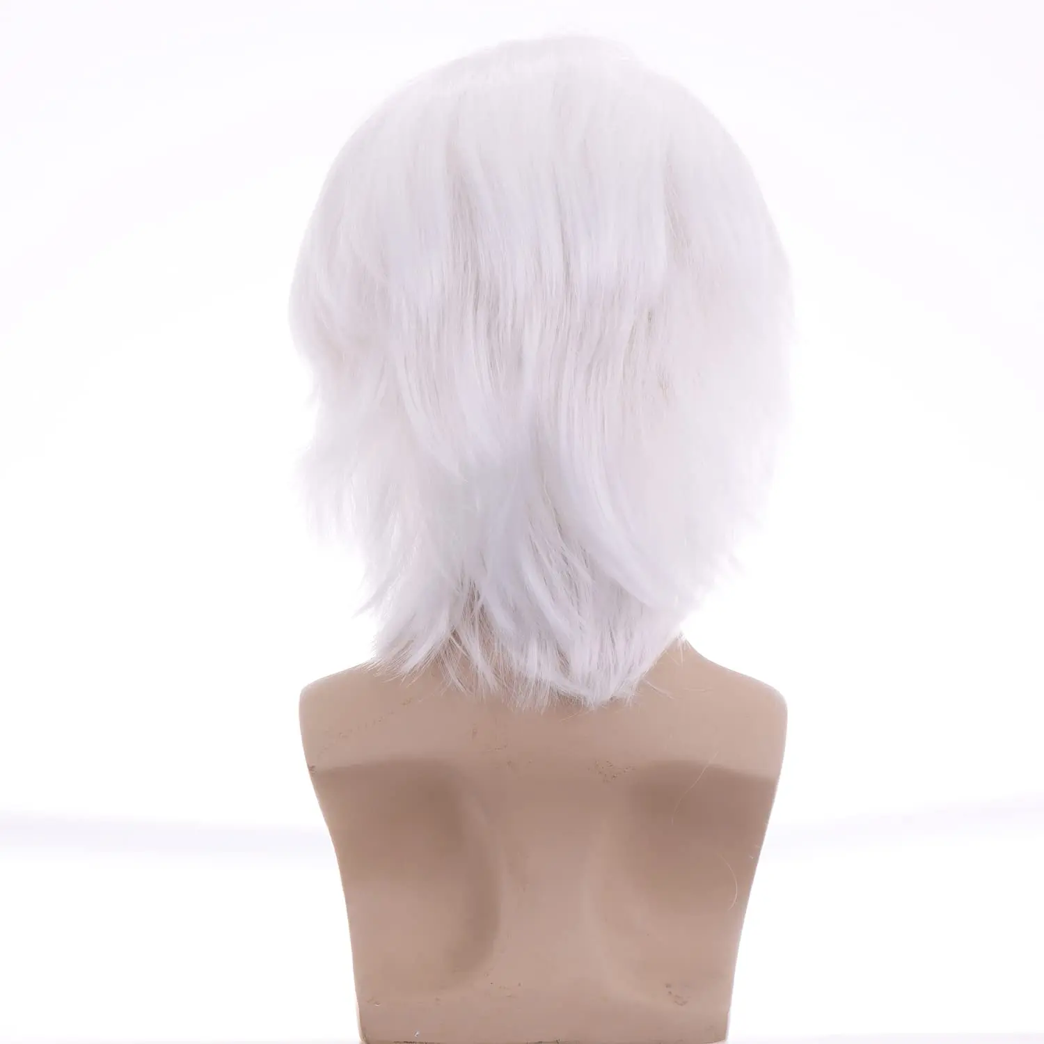 Kurze weiße Perücke für Männer oder Frauen, Anime-Cosplay-Perücken, langes kurzes Kunsthaar für Halloween-Kostümparty