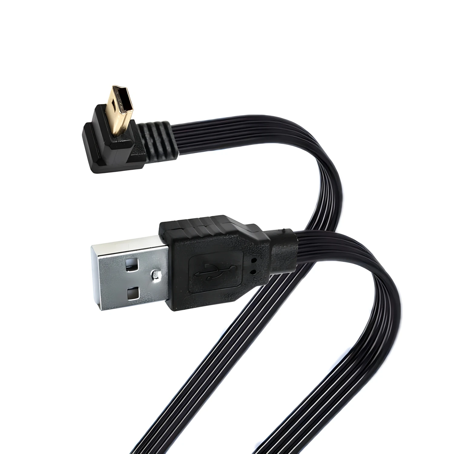 10CM 30CM 100CM Mini USB B typ 5-wtyk pinowy lewego prawego pod kątem 90 ° do USB 2.0 płaska wtyczka kabel do transmisji danych 0.2 m 0.5 m