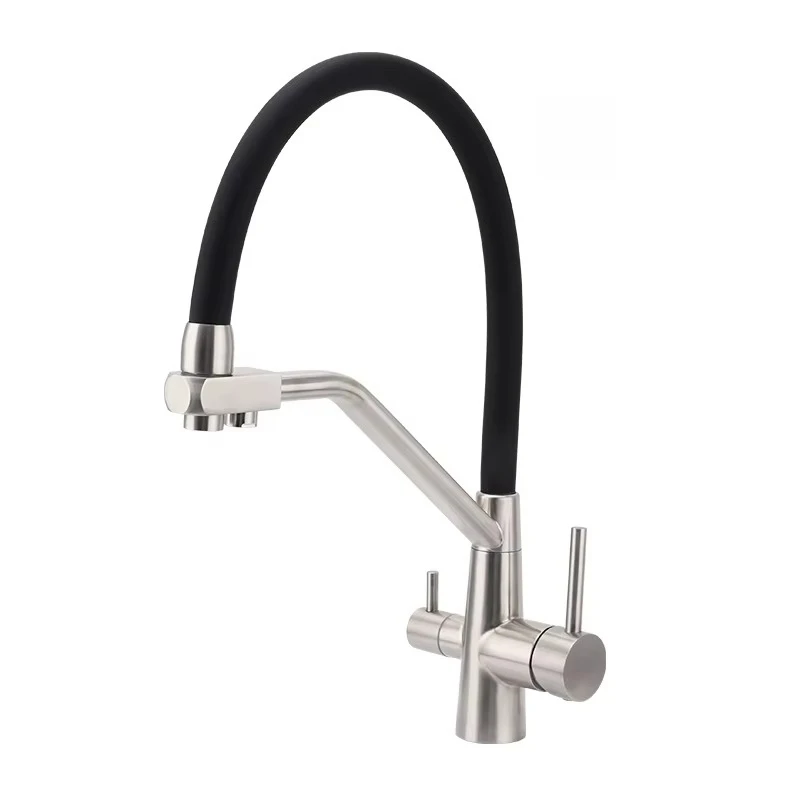 

Factory Price Watermark 360 Rotation Stainless Steel Pull Out 3 Ways Water Filter Drinking Kitchen Faucet Taps for Kitchen Sinks