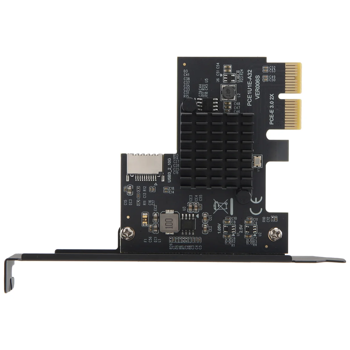 PCI-E 2X to USB3.1 A-Key Gen2 Front Type-E Expansion Card,10Gbps Type-E Internal 20-Pin Front Panel Connector Riser Card