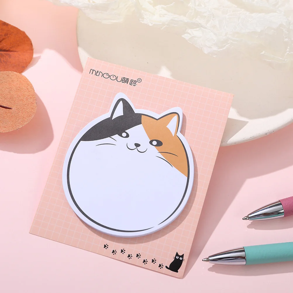 

5 Books Cartoon Cat Sticky Notes Sticker Compact Memo Pads Useful Accessory Self-adhesive