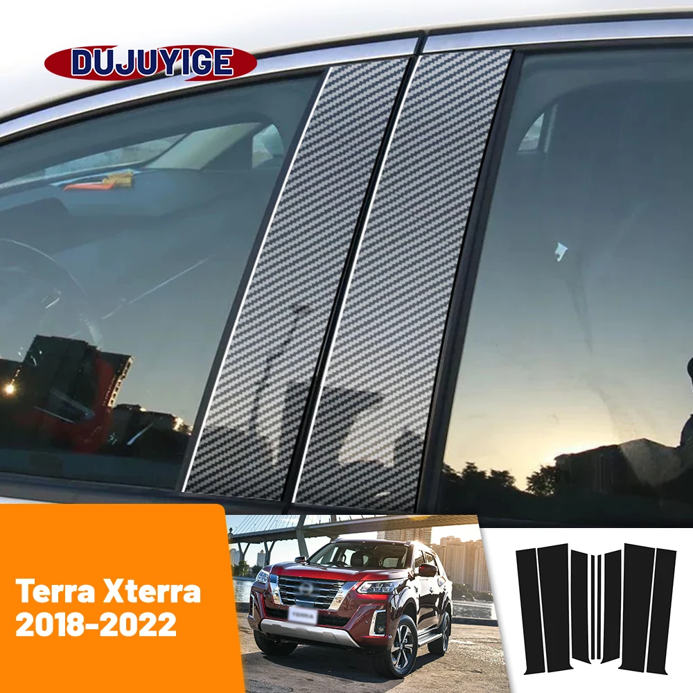 

For Nissan Terra Xterra 2018-2022 2019 2020 2021 Carbon Fiber Window Door Column Deal B C Pillar Post Cover Trim Sticker