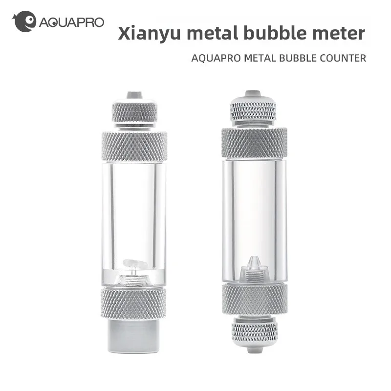 AQUAPRO CO2 Flow Meter & Anti-Backflow Valve - Metal Bubble Counter with Integrated Check Valve for Safe Aquarium CO2 Setup