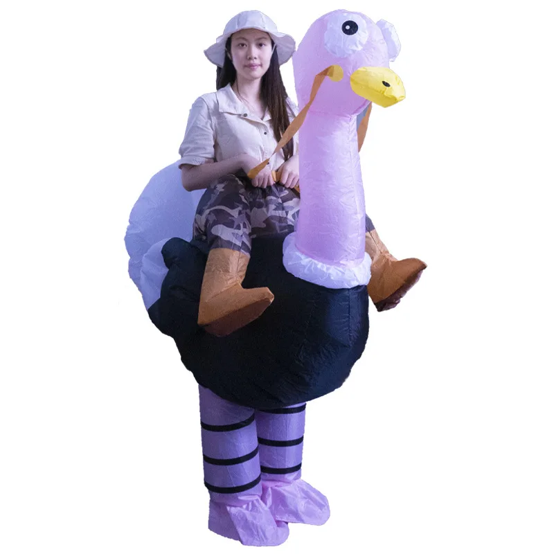 

Iatable Ostrich Costume Funny Big Eye Flngo Cartoon Doll Costume Dinosaur Suit loween Riding Outfit Women's Ethnic Wear