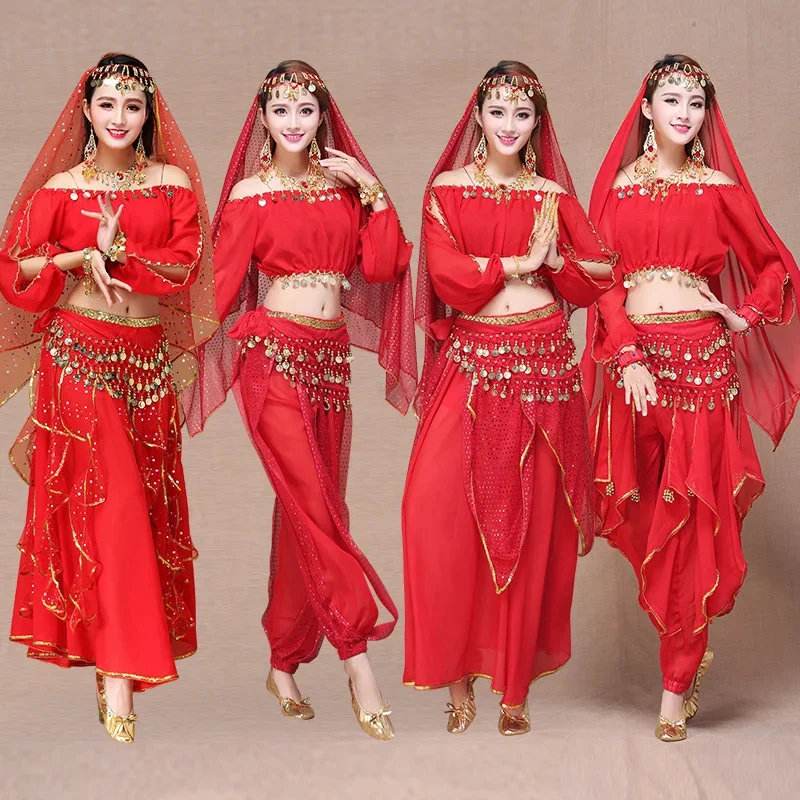 

Indian Dance Costume Belly Dance Long Sleeve Performance Set New Adult Female Egyptian Dance Practice Performance Costume