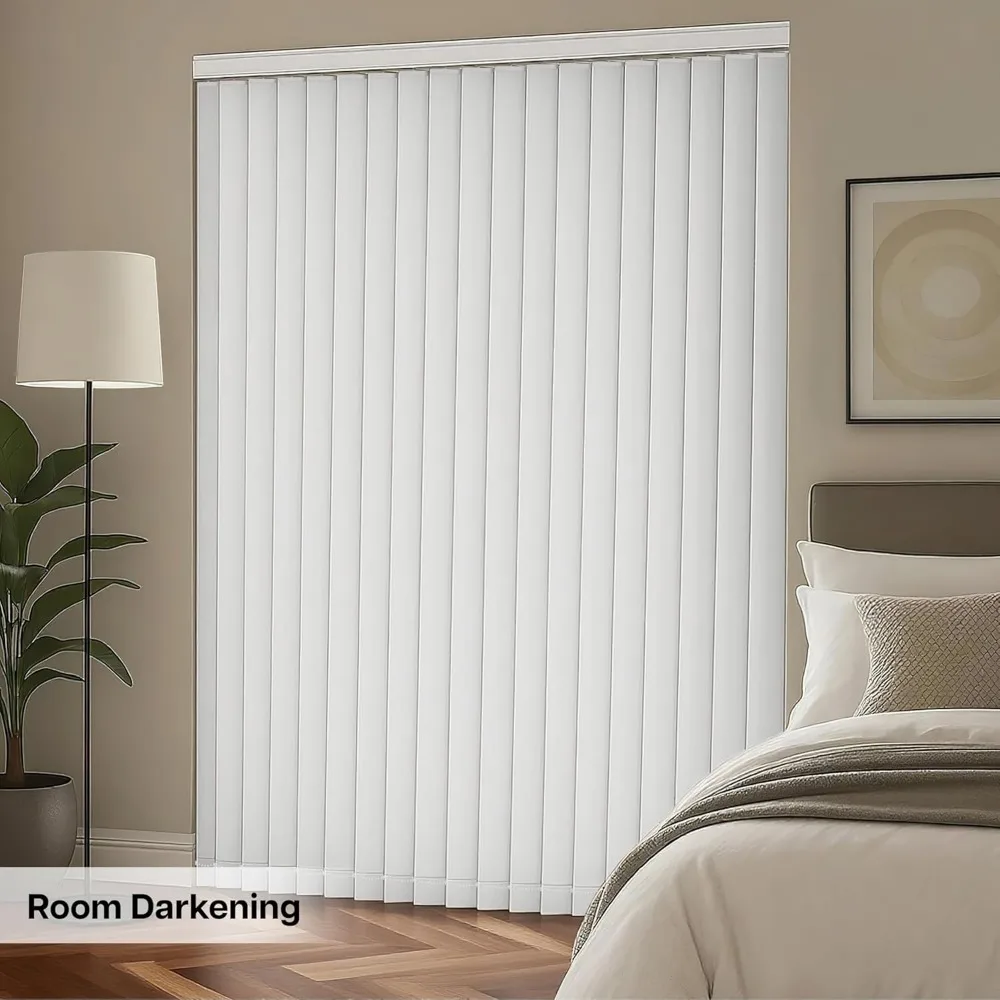 شرائح عمودية لتغميق الغرفة للأبواب والنوافذ المنزلقة - بوليستر سهل القطع، بديلة شرائح من القماش الأبيض #6