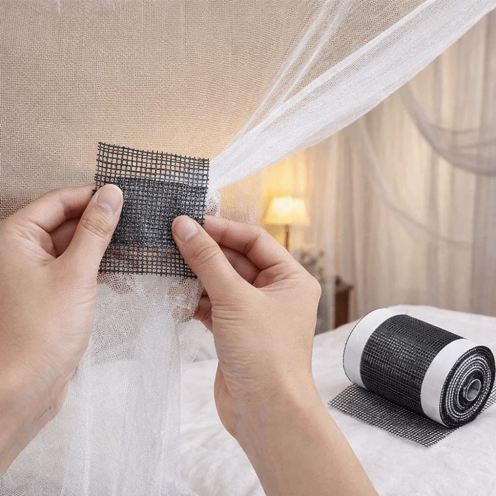 Waterproof Window Screen Repair Tape Insect Proof Self-Adhesive Anti-mosquito Mesh Strong Adsorption Force Free-form Cutting