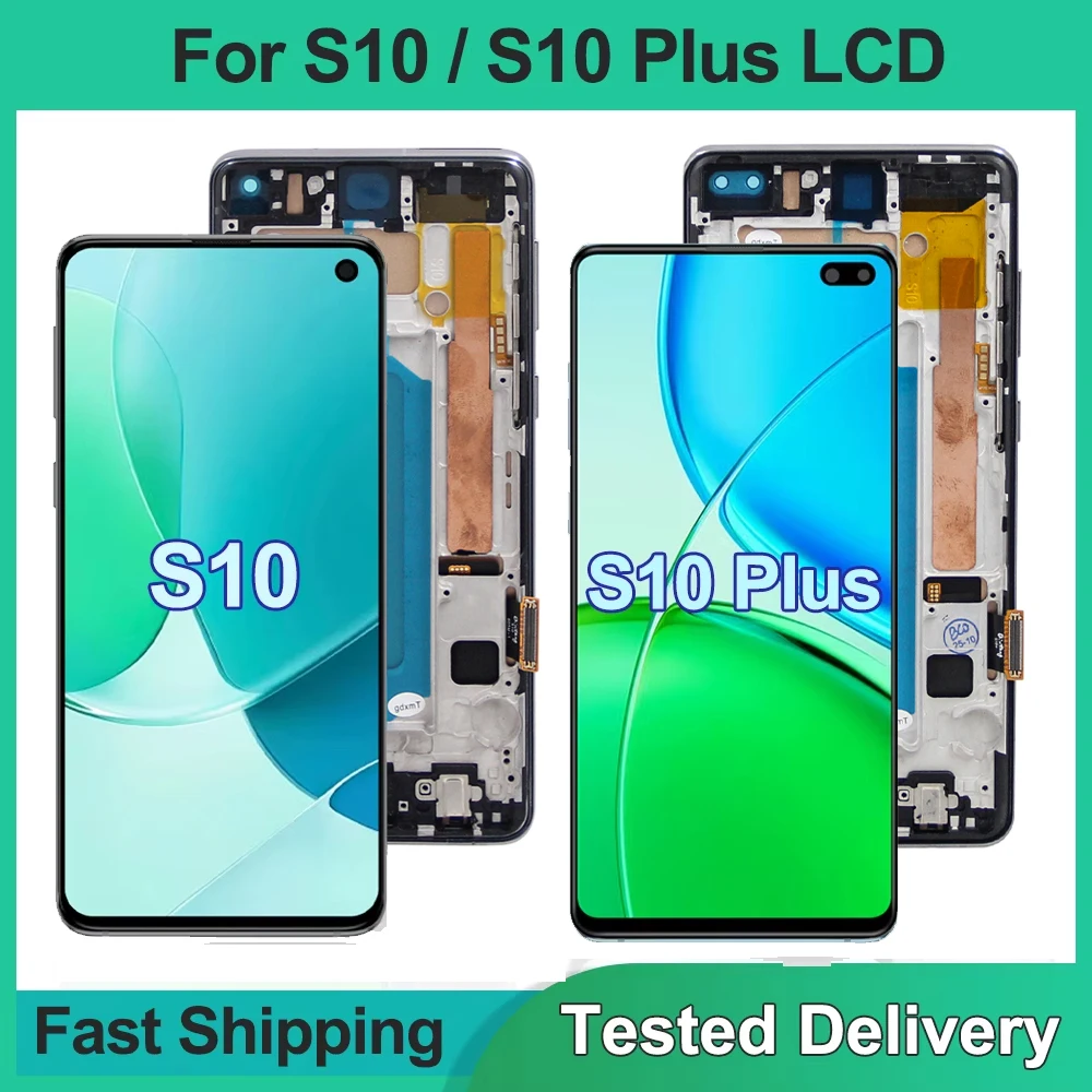 Für Samsung S10 plus G975/G975F LCD Screen mit Rahmen Digital Touch TFT Display für Samsung S10 G973F