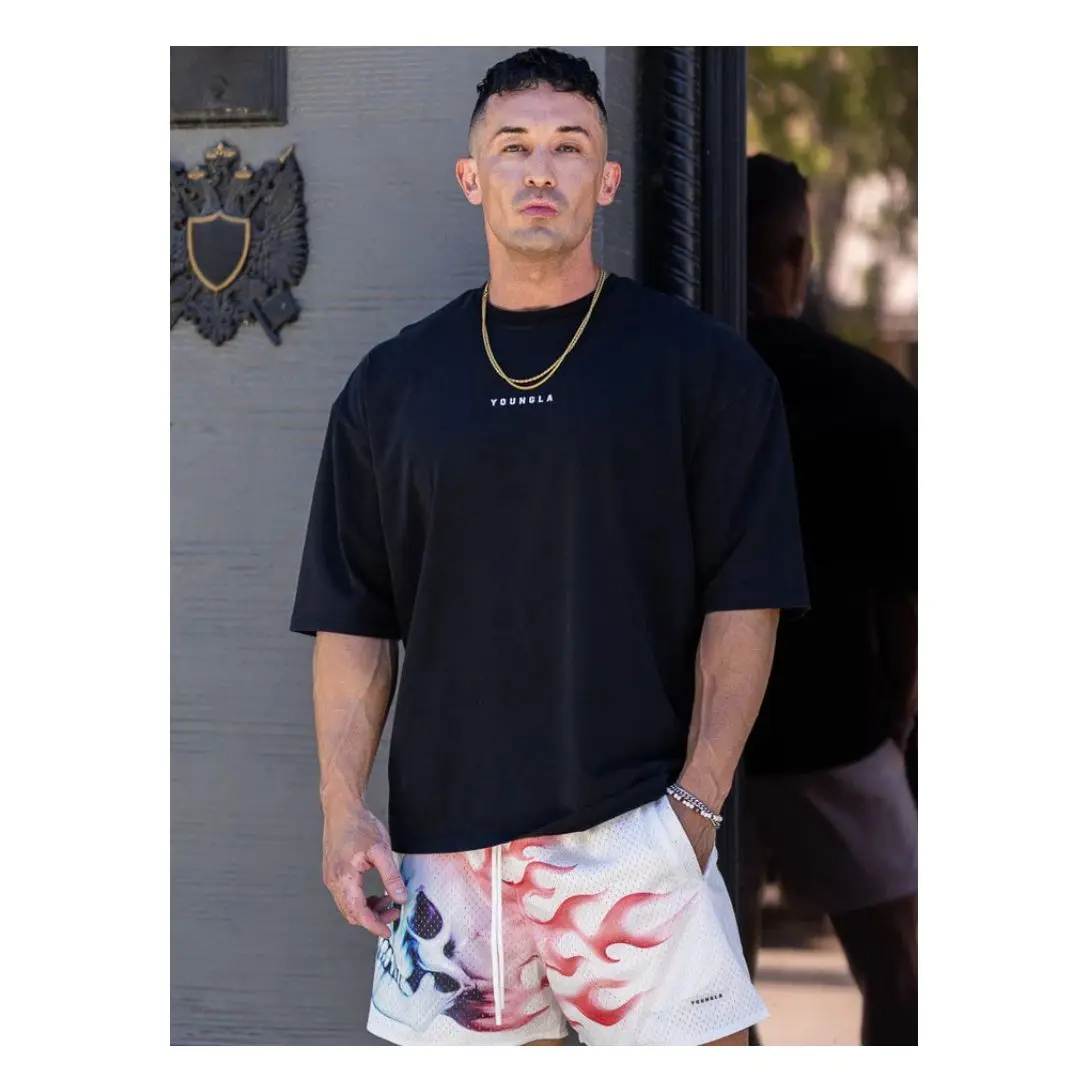 YA-Camiseta de gran tamaño para hombre, novedad de verano, deportes, Fitness, algodón, cuello redondo, manga corta, Joggers, gimnasio, camisetas de entrenamiento para correr
