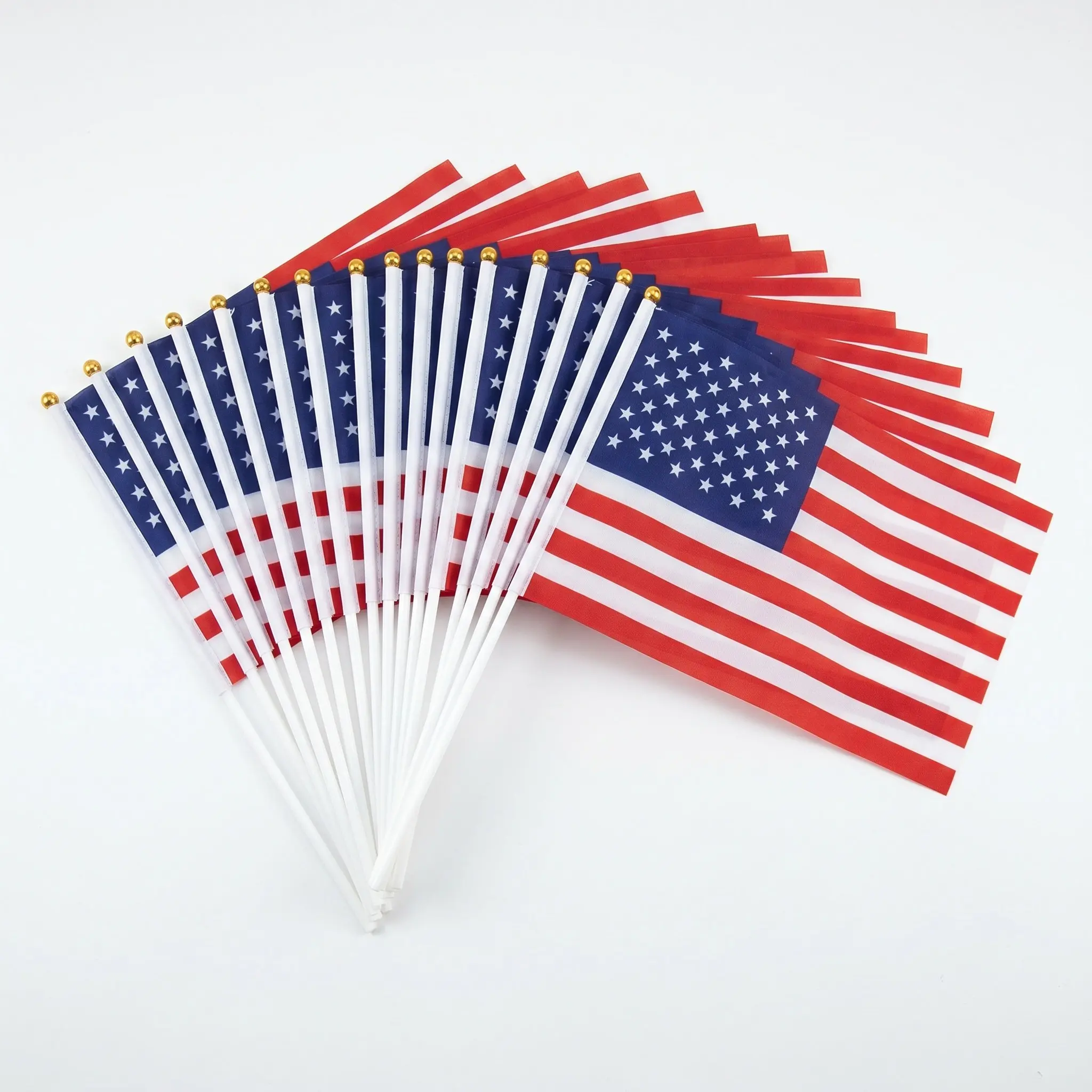 50Pcs Mini National Flag Hand Held Stick Flags Polyester Material Plastic Sticks Ideal for International Events Party Decoration