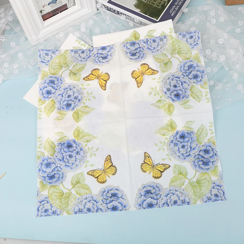 20Pcs/Set Creative Flower Printed Napkins Paper Toilet Bath Party Table Supplies Wedding Decor Paper Tissue