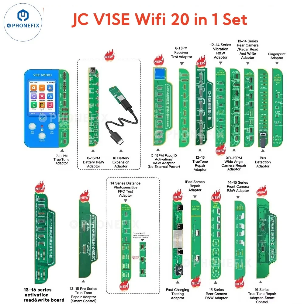 JCID V1S JC V1SE Wifi対応 iPhone 11 12 13 14 15 16 17 Pro Max用